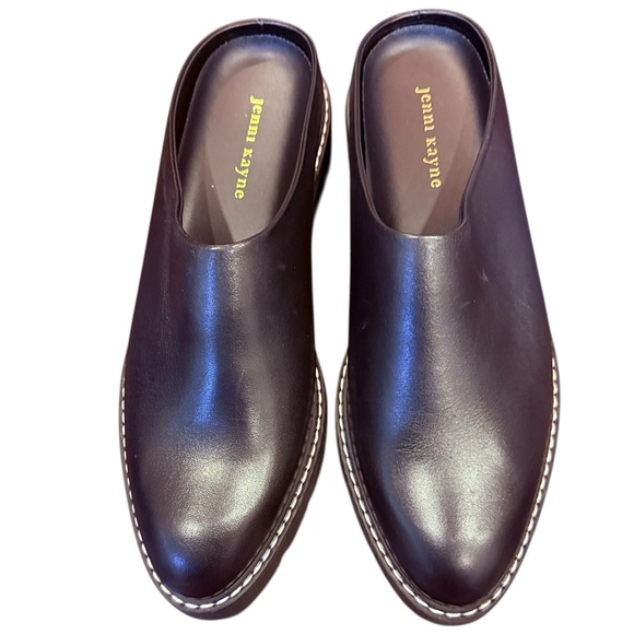 Jenni Kayne Black Leather Lug Mules sz 40